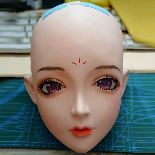 

(KM102) Handmade Female Resin Crossdress Pretty Girl Half Head Lolita BJD Doll Mask Cosplay Kigurumi Mask Crossdresse