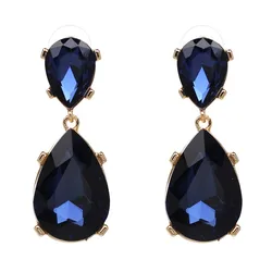 Wholesale Long Earrings Handmade Wedding Engagement Big Gem Luxury Crystal Beads Trendy Boho Statement Drop Earrings Women