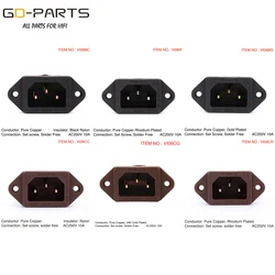 Viborg Pure Copper Mains AC Power Socket Plug Connector IEC320 C14 Power Cord Inlet Receptacle 24K Gold Rhodium