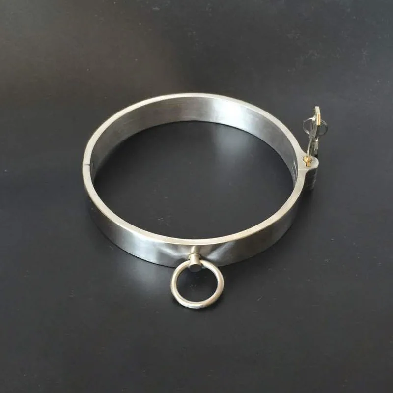 Exquisite Stealth Lock Metal Stainless Steel Neck Ring Posture Collar Necklet Restraint Bondage Adult Bdsm Sex Games Toy For Mal