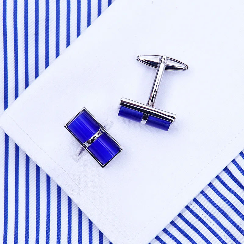 KFLK jewelry shirt cufflinks for mens Brand Blue Cuff link Wholesale Button Male High Quality Luxury Wedding Groom guests