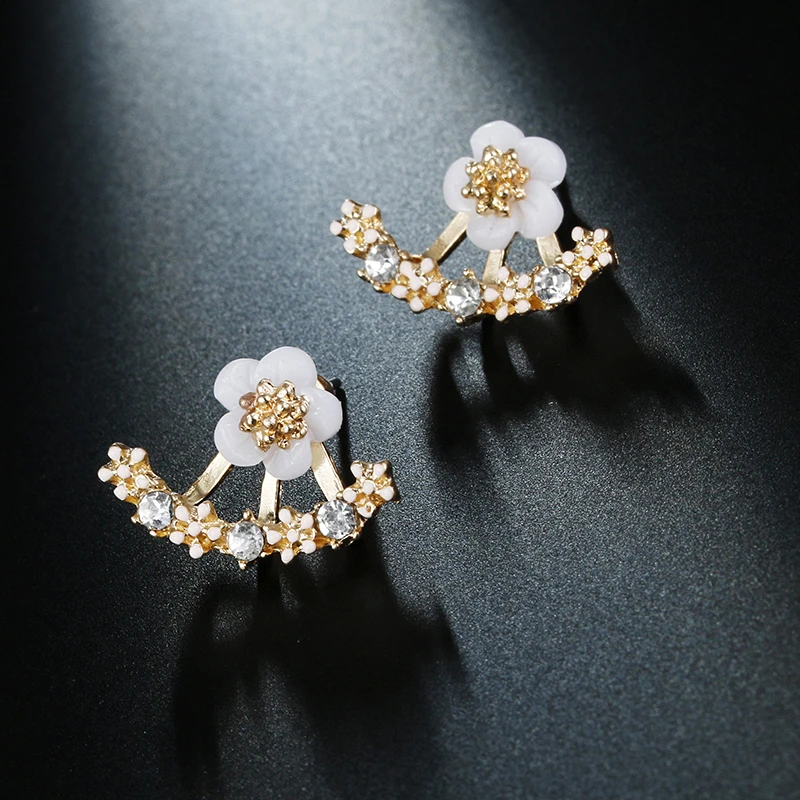 2024 NEW Fashion Jewelry Cute Cherry Blossoms Flower Stud Earrings For Women Cute Jewelry Several Peach Blossoms Earrings