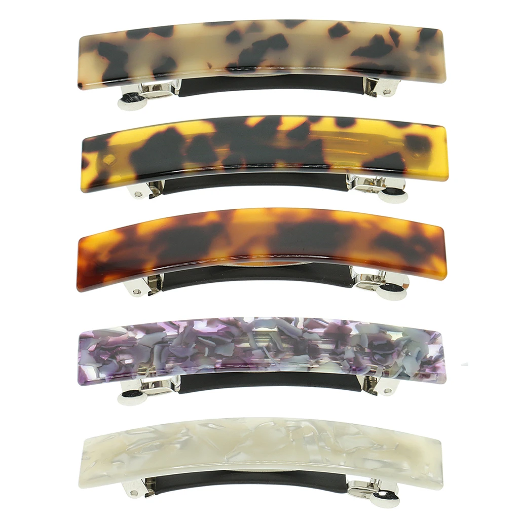 French Style Acetate Leopard Hair Clips for Women Trendy Automatic Barrette Hair Clips Pins Hair