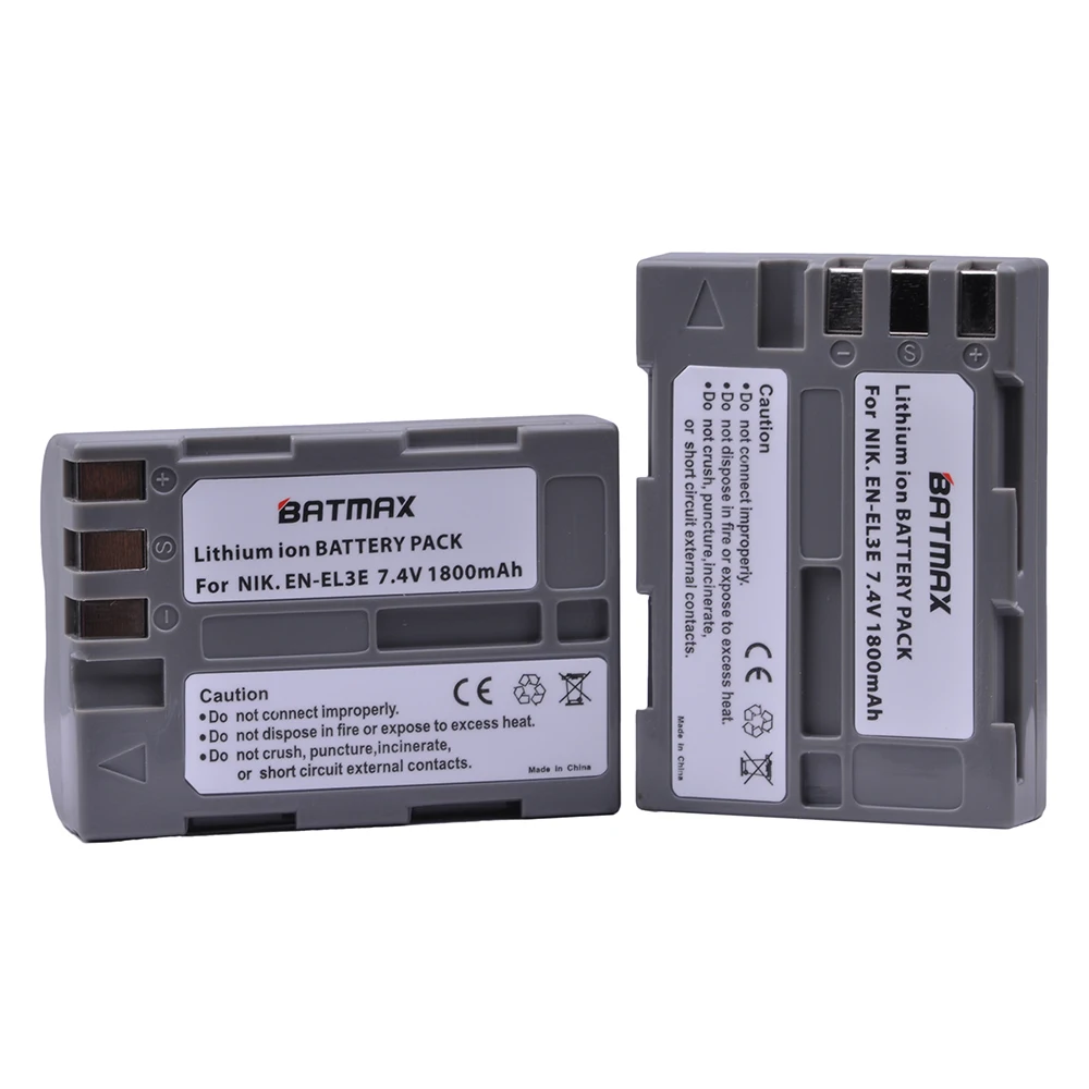 Batmax EN-EL3E EN EL3e battery EN-EL3 Bateria+USB Dual Charger for Nikon D300S D300 D100 D200 D700 D70S D80 D90 D50 MH-18A