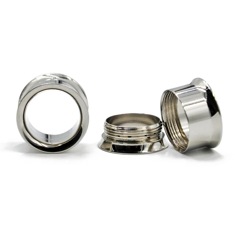 BOG- 1 Pair Stainless Steel Internal Threaded&Screw Ear Plugs and Tunnels Flesh Earring Gauges Hollow Piercings Color Mixed