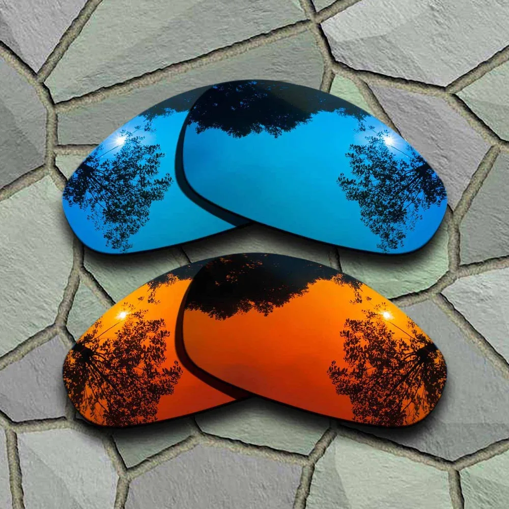 Sky Blue&Red Orange Sunglasses Polarized Replacement Lenses for Oakley Juliet