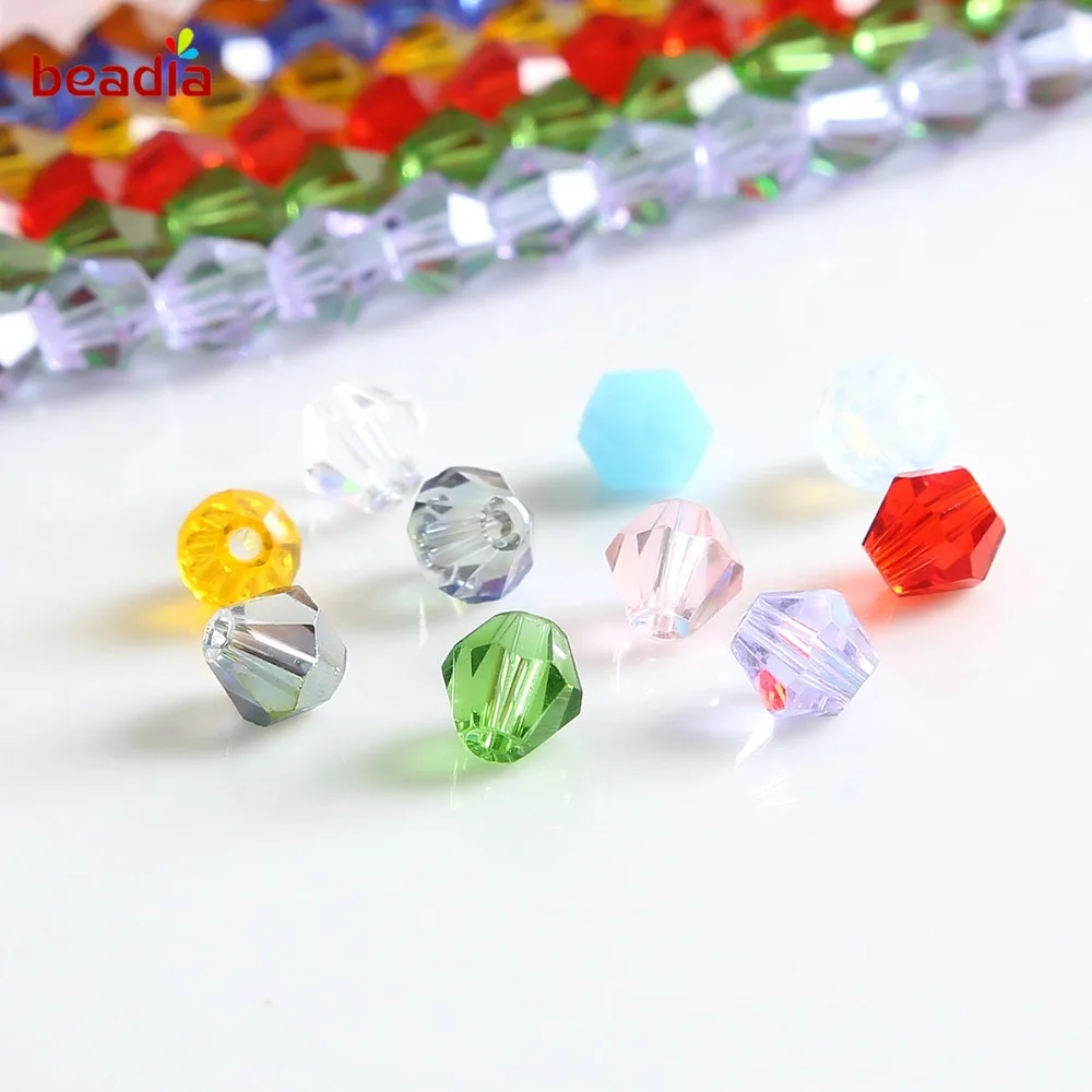 Wholesale 3mm 135Pcs Rondelle Faceted Pointed Beads Glass Crystal Beads For Jewelry Making DIY Crafts Sewing Clothes Accessory