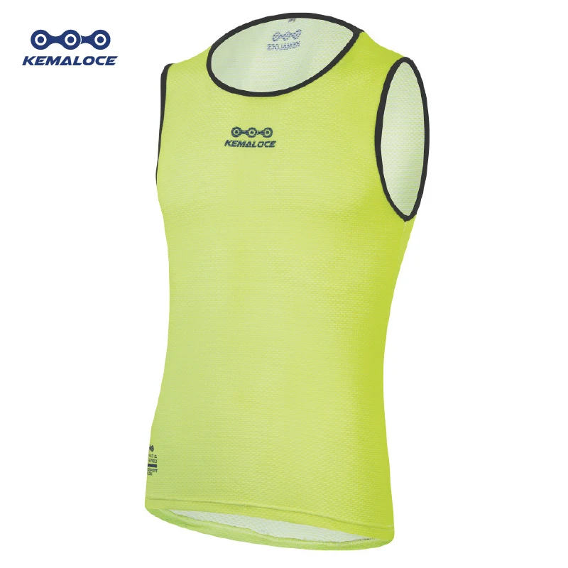 Sleeveless Men Bicycle Undershirts Highly Breathable Unisex Bike Base Layer Yellow Pro 2019 Cool Mesh Light Cycling Base Layers