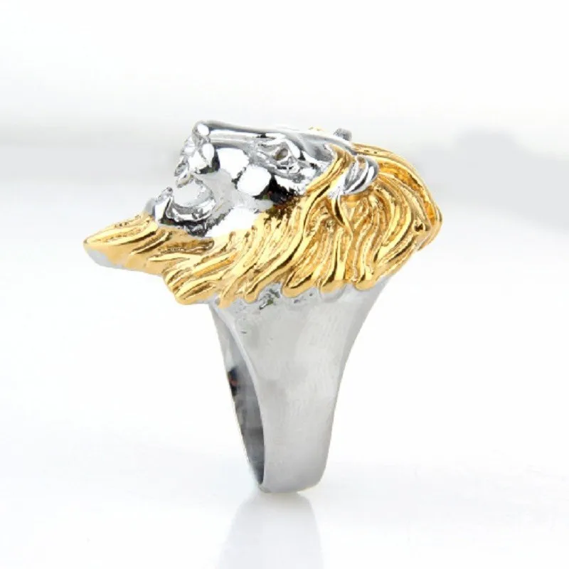 Men \'s Stainless Steel Gloves Titanium Steel Lion Head Ring