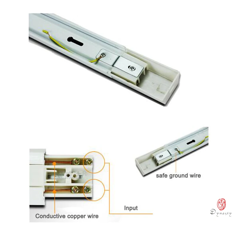 Rail de lumière LED en aluminium de 50CM de long, 0.5 mètres de long, coulissant, installation sur Rail, Base de projecteur, connecteur I & T, assembler la dynastie