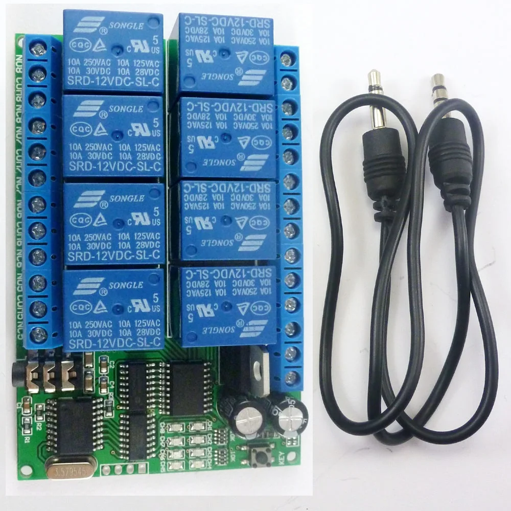 

1 шт. 8ch 12VDC DTMF Реле MT8870 декодер телефонный пульт дистанционного управления переключатель для двигателя переменного тока постоянного тока Стандартный ЧПУ смарт-дом PLC