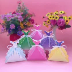 Wedding Gift Box Princess Candy Box Snow White Party Decorations Paper Candy Bag Baby Shower Kids Birthday Favor Boxes 50pcs