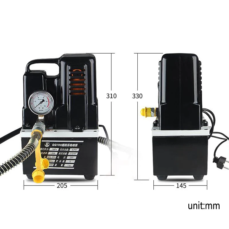 Pompe à huile hydraulique électrique portable, ultra petite pompe, ultra haute pression, 2L, 110V, 220V, ino 00 tr/min