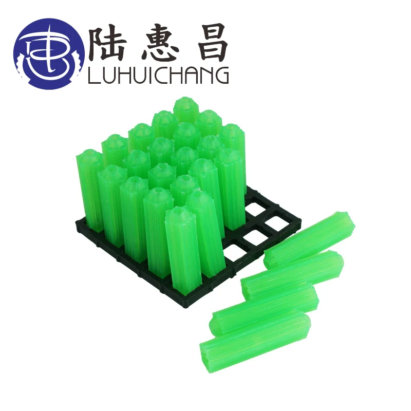 

LUCHANG 500pcs Plastic expansion pipe green M6 M8 wall plug rubber anchor plug self tapping screw expansion tube