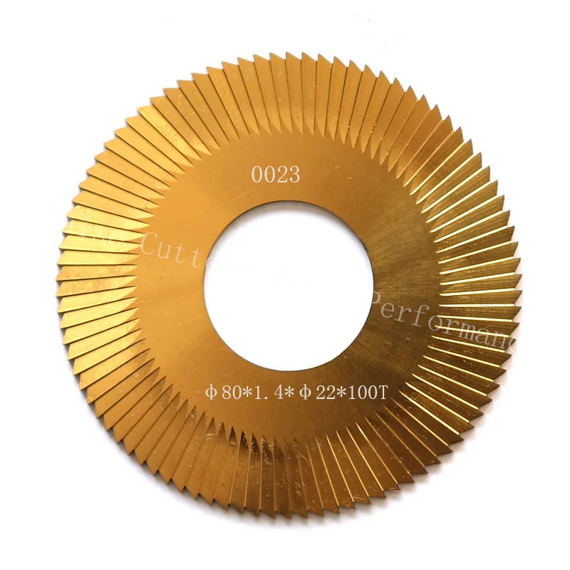 0023 side milling cutter 80-1.4-22 key slotting cutter 100Z TiN coating for WENXING 100G 202A key cutting machines(1 piece)