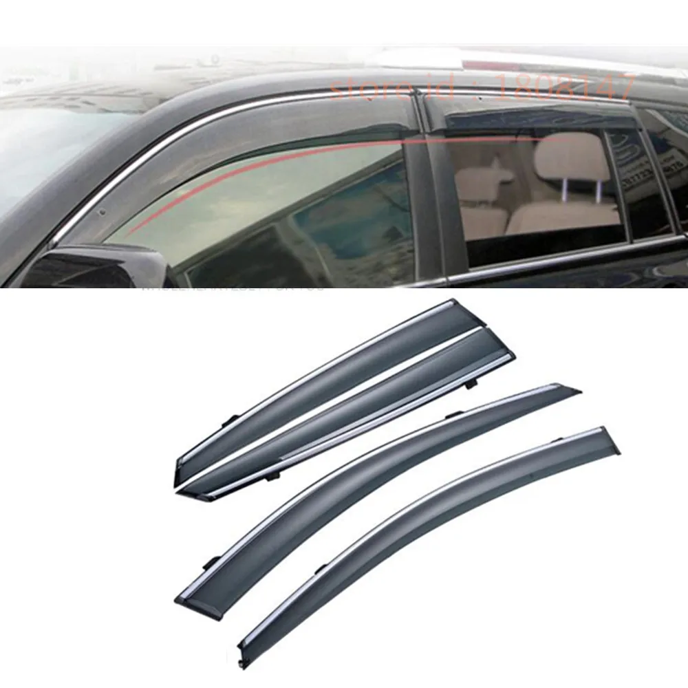 Car Plastic Window Glass Wind Visor Rain/Sun Guard Vent Part Frame Hood For Toyota Highlander 2008 2009 2010 2011 2012 2013 2014