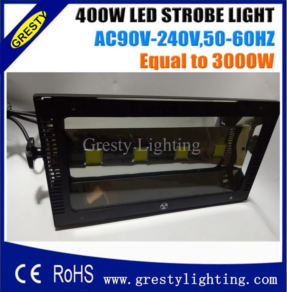 Gresty lighting DMX512 Control High Power 400W Led Strobe Light 4*100W Same 3000W Strobe Lights Led Stage Effect 90V-240V