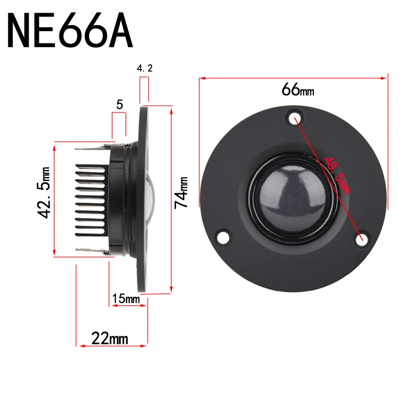 HIFIDIY LIVE 2.5~3 Inch Tweeter Speaker Unit Neodymium Silk membrane 6 OHM 30W Aluminum radiator ATreble Loudspeaker NE74A/70/66