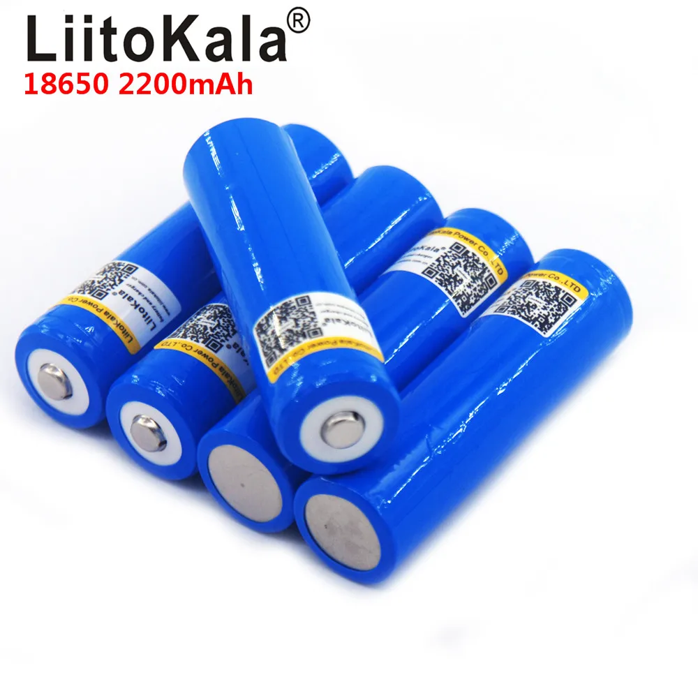 LiitoKala 18650 3.7V 2200mA akumulator litowy wielokrotnego ładowania latarka baterie LED Light bateria + spiczasty