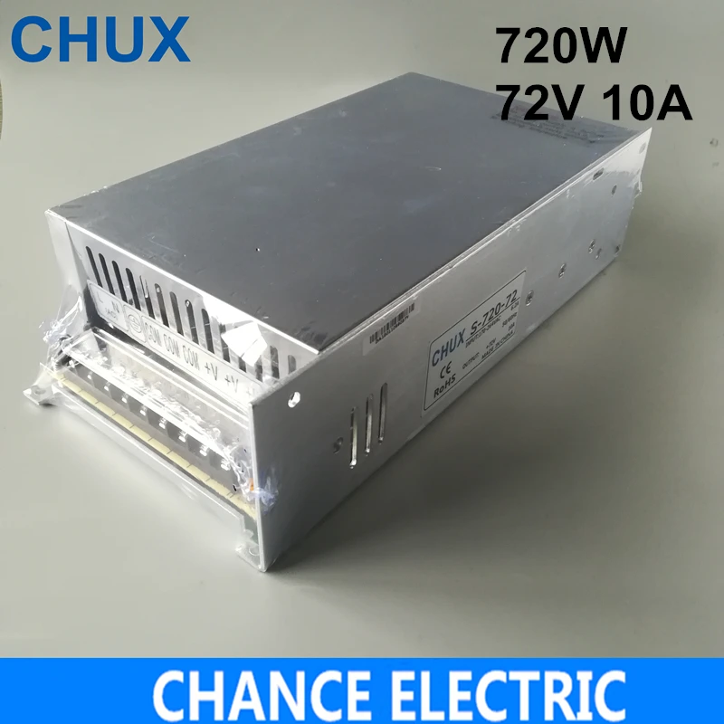 

CHUX 72V Switching Power Supply 720W 10A 110V 220VAC to 72V DC Single Output for LED strip light (S-720-72)