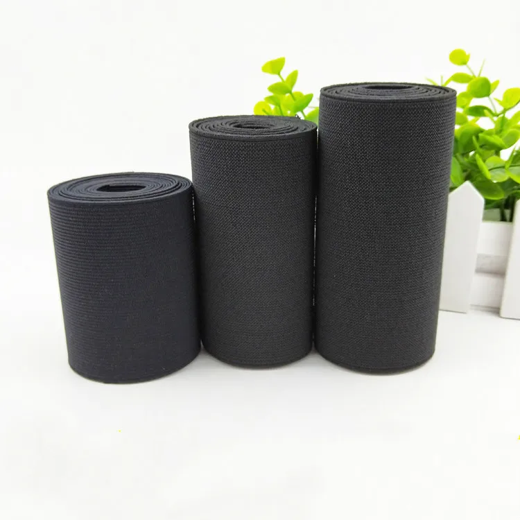 (1 meters/lot )  Flat Thin wide elastic rubber band clothing accessories nylon webbing garment sewing accessories black 3 size