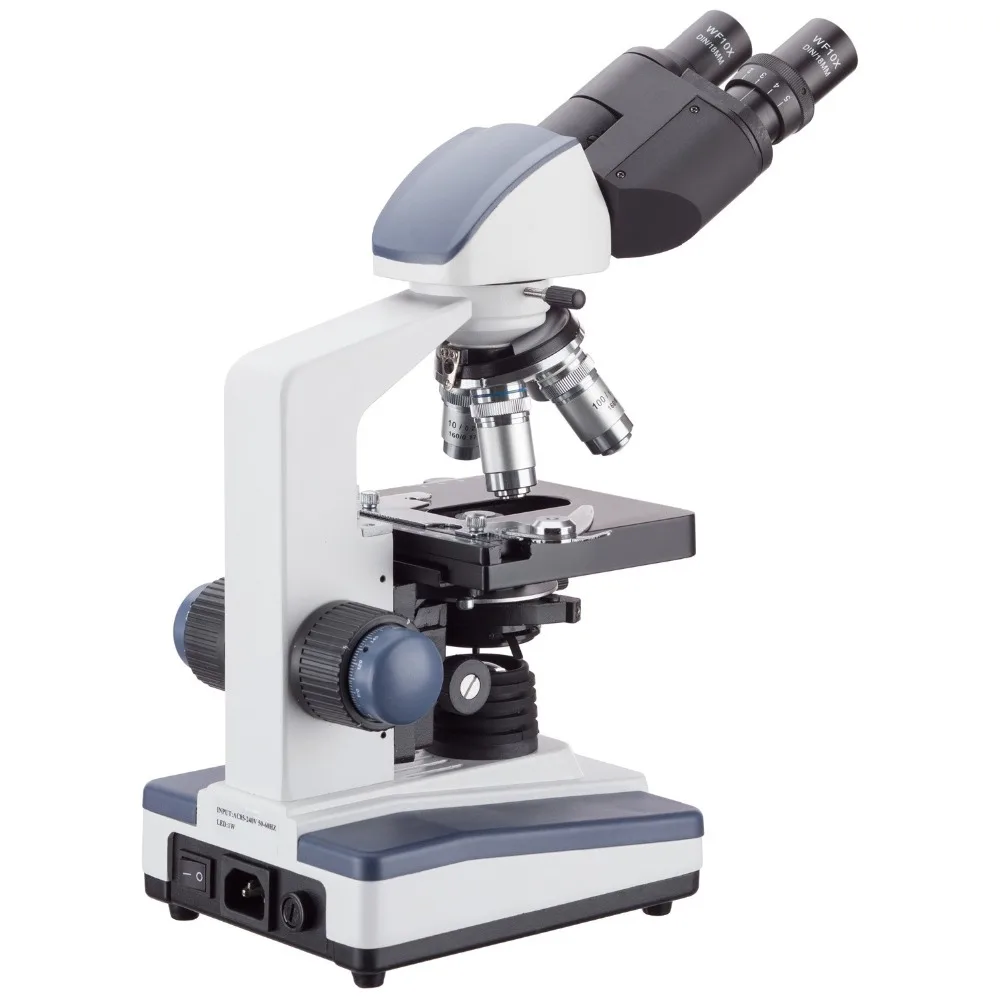 AmScope – Microscope binoculaire de laboratoire 40X-2500X à LED, composé de 3d étages