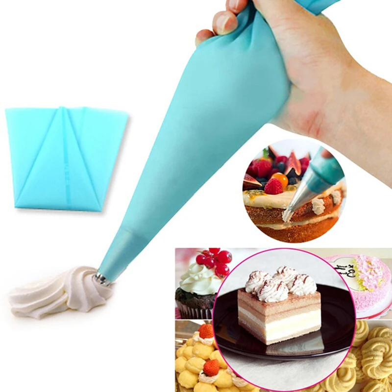 ATUCOHO Silicone Icing Piping Cream Pastry Bag 6 Stainless Steel Nozzle Set DIY Cake Decorating Tips Set Kitchen Accessories