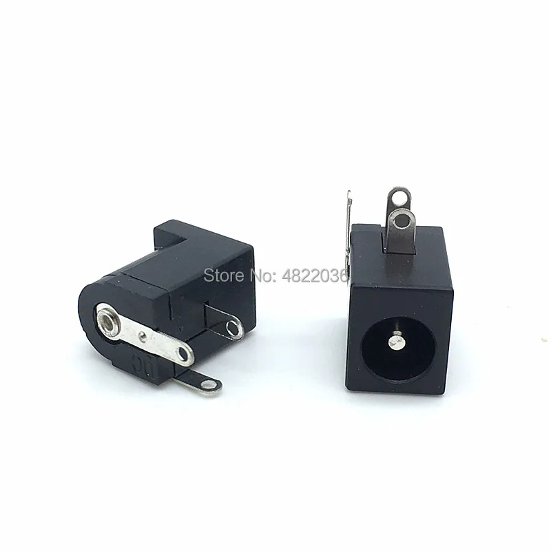 10pcs/lot DC-005 PCB Mount 5.5 x 2.1/2.5 mm Female DC Power Jack Plug Socket Connector DC005 Black 5.5*2.1/2.5MM