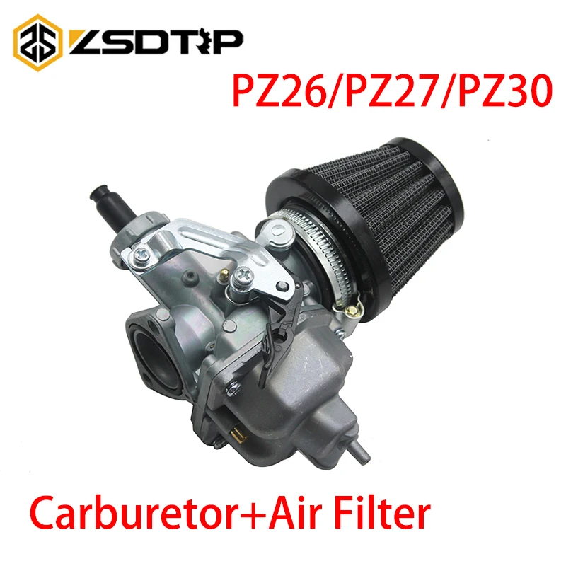 ZSDTRP PZ26/PZ27/PZ30 Carburetor 38mm/45mm Air filter For Keihin 125-250cc Engine Dirt bike Pit Bike 26mm 27mm 30mm Carb