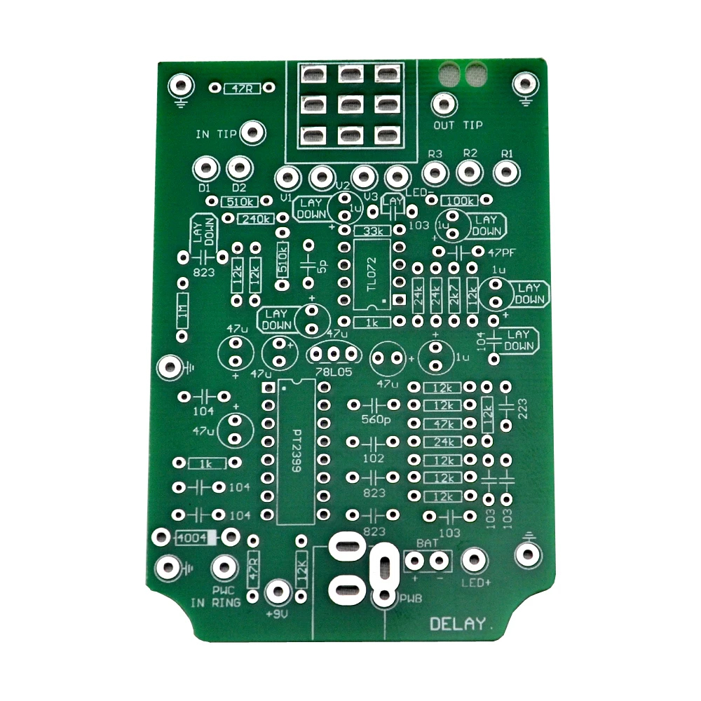 New LANDTONE Delay Guitar Pedal kits PCB and 3PDT 9 PIN Foot Switch and More Free Shipping