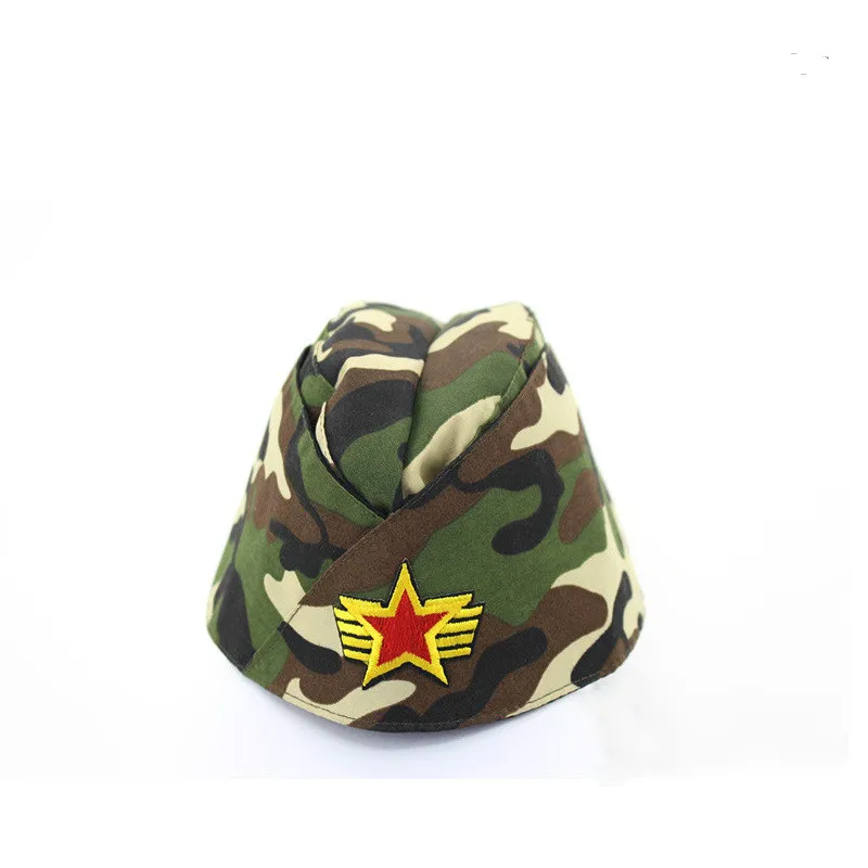 Women Miltary Side  Cap Foldable Pilotka Garrison Army Caps Cosplay Hat