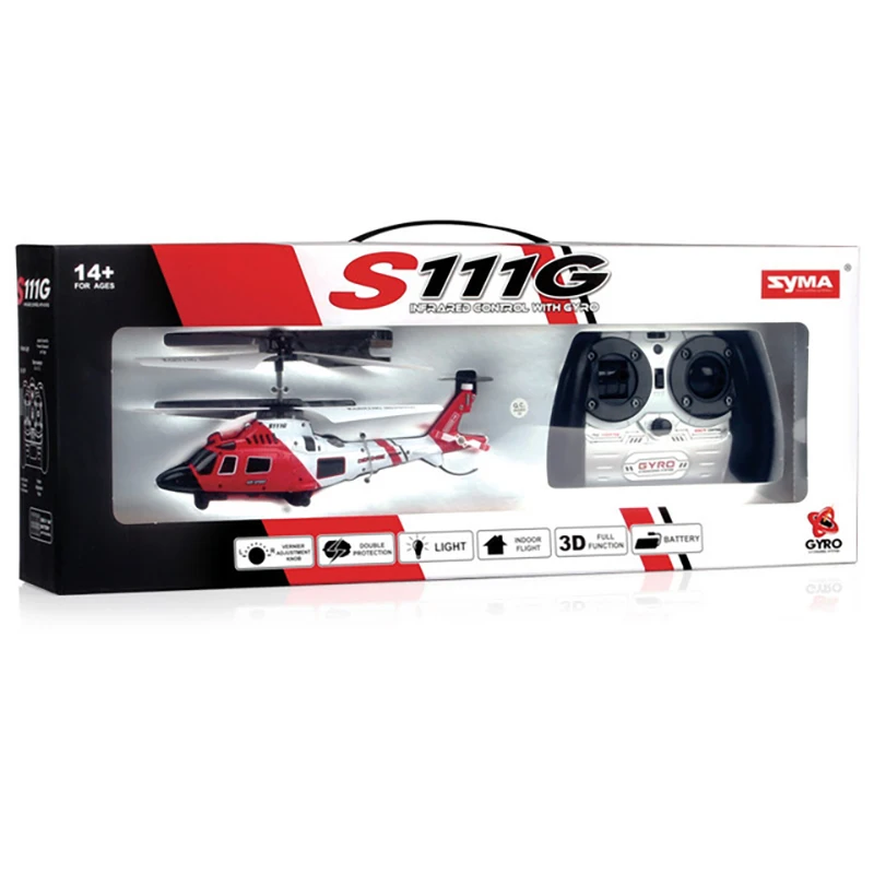 Original SYMA S111G 3.5CH military high simulation remote control helicopter equipped with gyroscope LED light drop helicopter