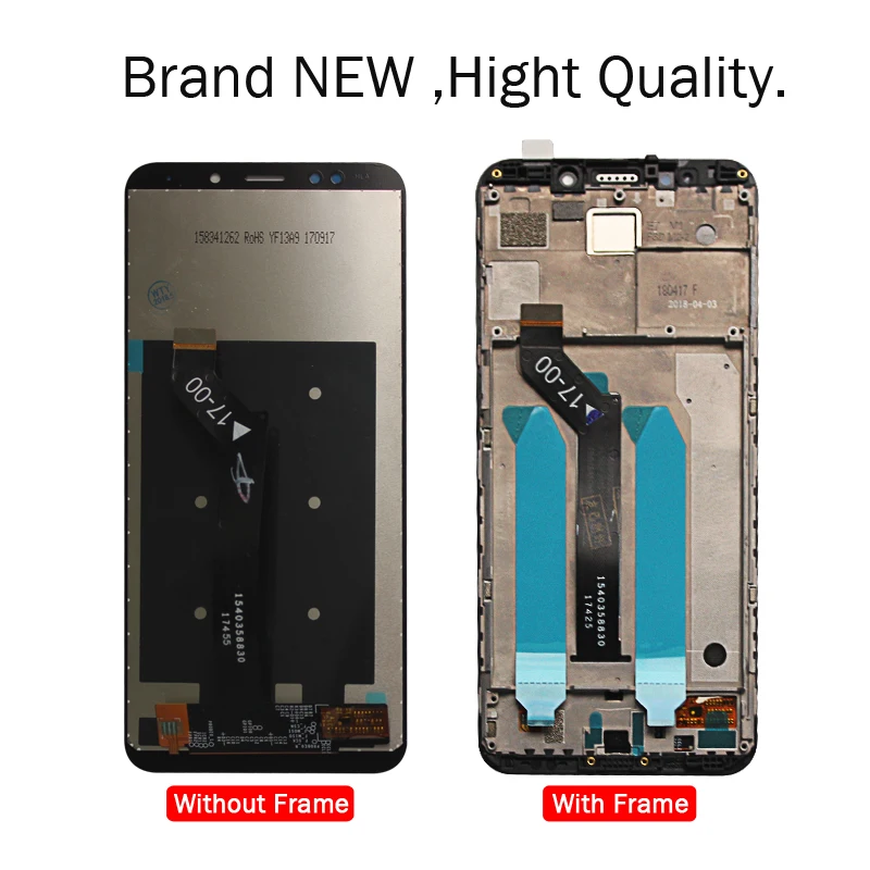 For Xiaomi Redmi 5 Plus LCD Display Digitizer + Frame 100% Original Touch LCD Screen for Redmi Note 5 Global Replacement