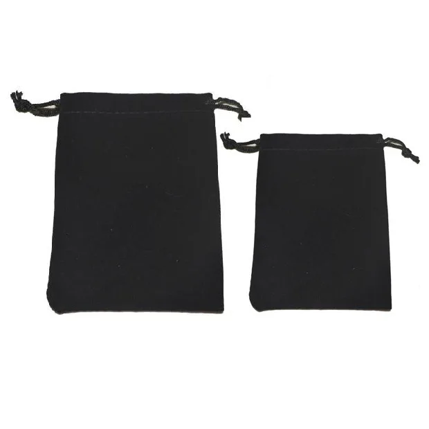 300pcs 10*12cm black Pure color Velvet Bags woman vintage drawstring bag for Party/Jewelry/Gift diy handmade Pouch Packaging Bag