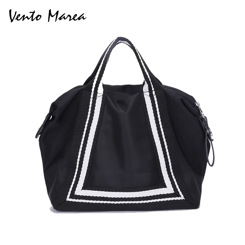 

Vento Marea Gym Shoulder Bag For Women Female Daily Causal Totes Lady Travel Shopping Casual Handbag Oxford Winter Strip Purse