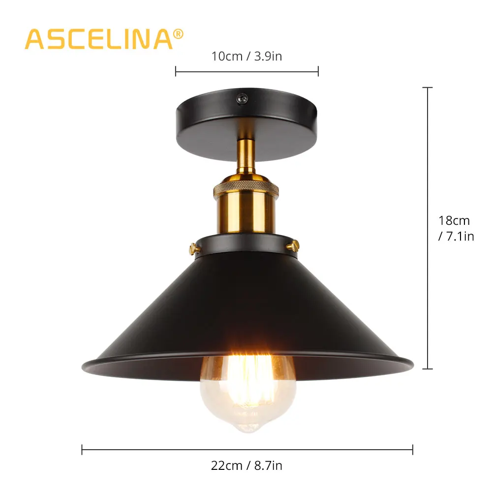 ASCELINA LED Industrielle Deckenleuchte Vintage Kronleuchter Retro Dachboden Innenbeleuchtung American Country Restaurant Schlafzimmer Lichter