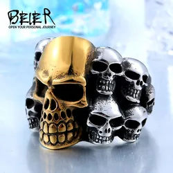 BEIER Fashion Stainless Steel Man's Rings From China Biker Punk Lots Of Skull Jewerly BR8-079