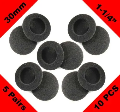 Replacement 1.25-Inch / 30mm Foam EarPad Cover Cushion for Senheiser Koss Sony Philips Headphones Ear Pad-5 Pairs