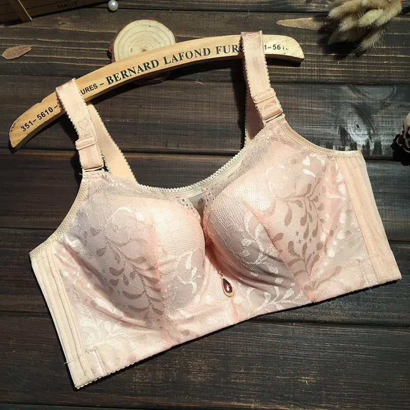 French Women sexy lace full-cover bra big bust 36-50 C D DD E F Cup cotton Brassiere hot Brand Ladies sheer bra Push Up bh C3311