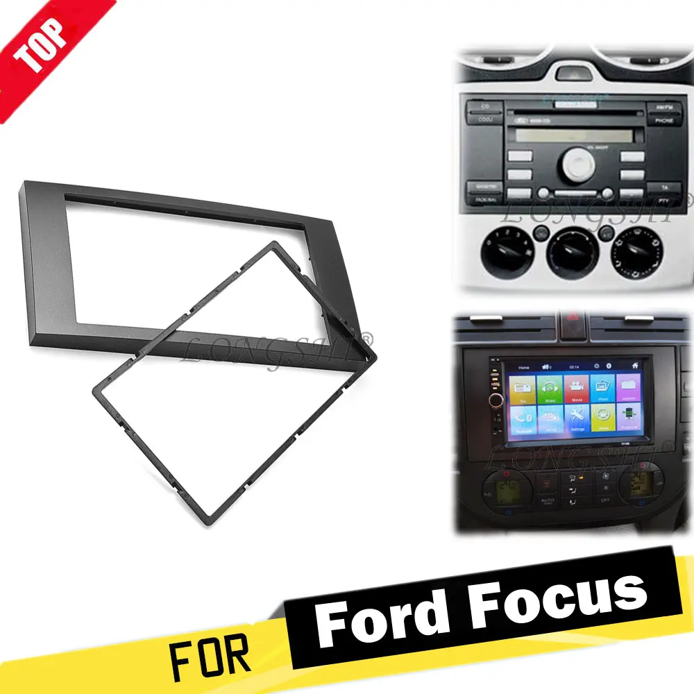 2 DINCar Radio fascia for FORD Focus II C-Max S-Max Fusion Fiesta Frame Kit 2005-2011 dash Mount Kit Adapter Trim Panel 2din