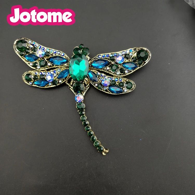 

100pcs/lot free shipping 3.5 inches elegant multicoloured acrylic and crystal large dragonfly brooch pins animal brooch