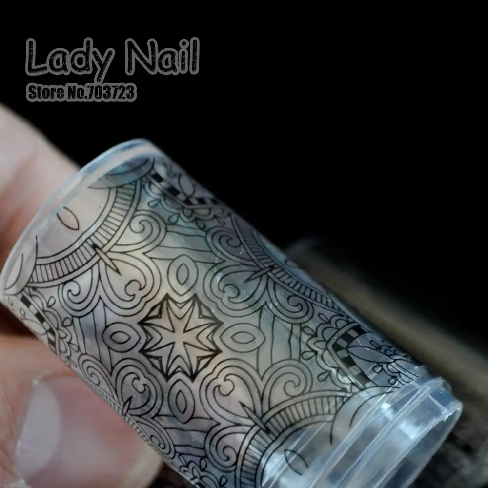 100cm*4cm Black Lace Paper-cut Style Transfer Foil Nail Art Stickers Nail Paper Glue Polish DIY Decals Nails Manicure Tools 215