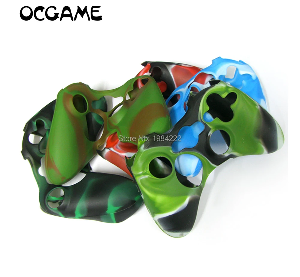 10pcs/lot multi-color Replacement Camouflage Silicone Skin Cover Case For xbox360 Xbox 360 Controller