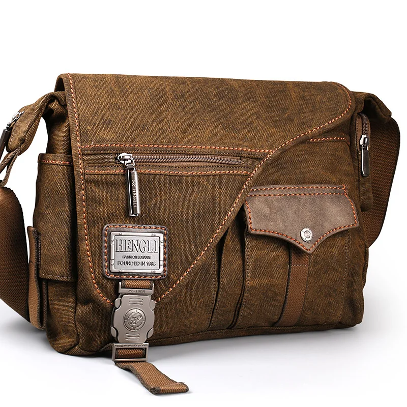 Ruil Men Canvas Wielofunkcyjna torba na ramię Retro Torebki podróżne Odporność na zużycie Torby na ramię Pakiet rekreacyjny bolsa