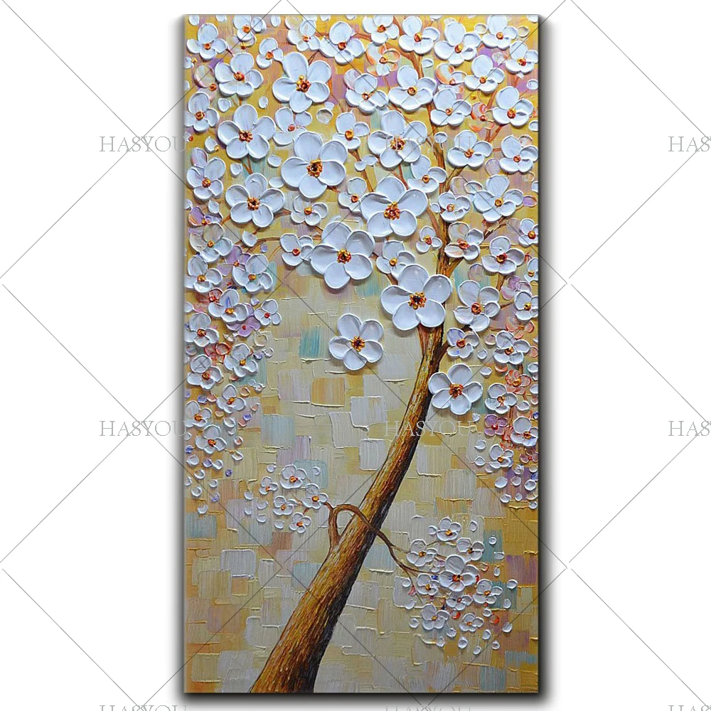 

hot selling high quality Hand Painted Flower Oil Painting Knife Paintings Modern Abstract Picture Wall Pictures For Living Room