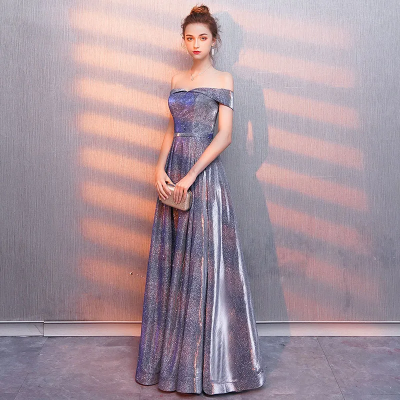 

Real Photos Tulle Crystal Royal Blue Color Party Occasion Formal Long Evening Dress 2020 Suosikki
