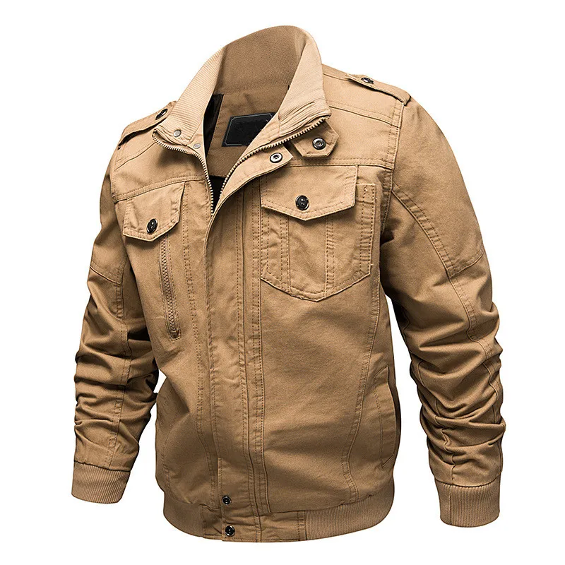 Air Force Pilot Military Jacket Men Spring Cargo Tactical Bomber Jacket Male Casual Zipper Flight Cotton Coat Jacket Size M-6XL