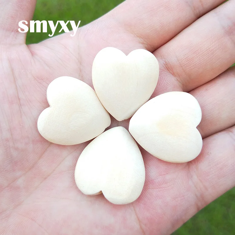 10Pcs Heart-shaped Wood Bead Straight hole Natural Wood Color Eco-Friendly Wooden Beads DIY Jewelry Making handmade