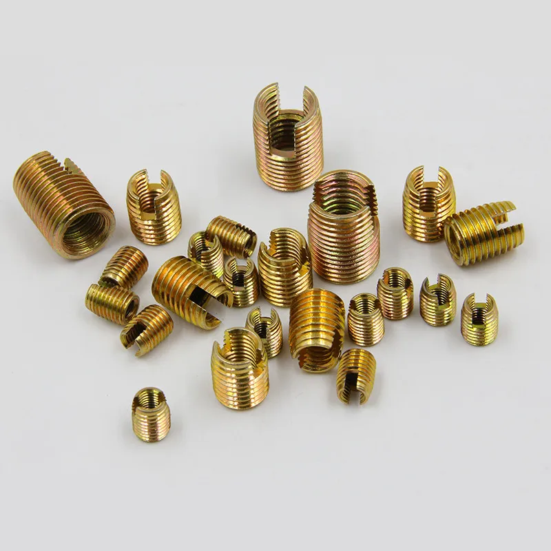 10pcs M16 Self Tapping Thread Insert Screw Bushing, M16*2*22mm 302 Slotted Type Wire Thread Repair Insert Steel with Zinc