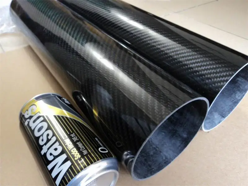 2pcs/lot 60MM OD x 57MM ID x 500MM100% Roll 3k Matte plain weave Carbon Fiber tube Quadcopter arm Hexrcopter 57*60mm
